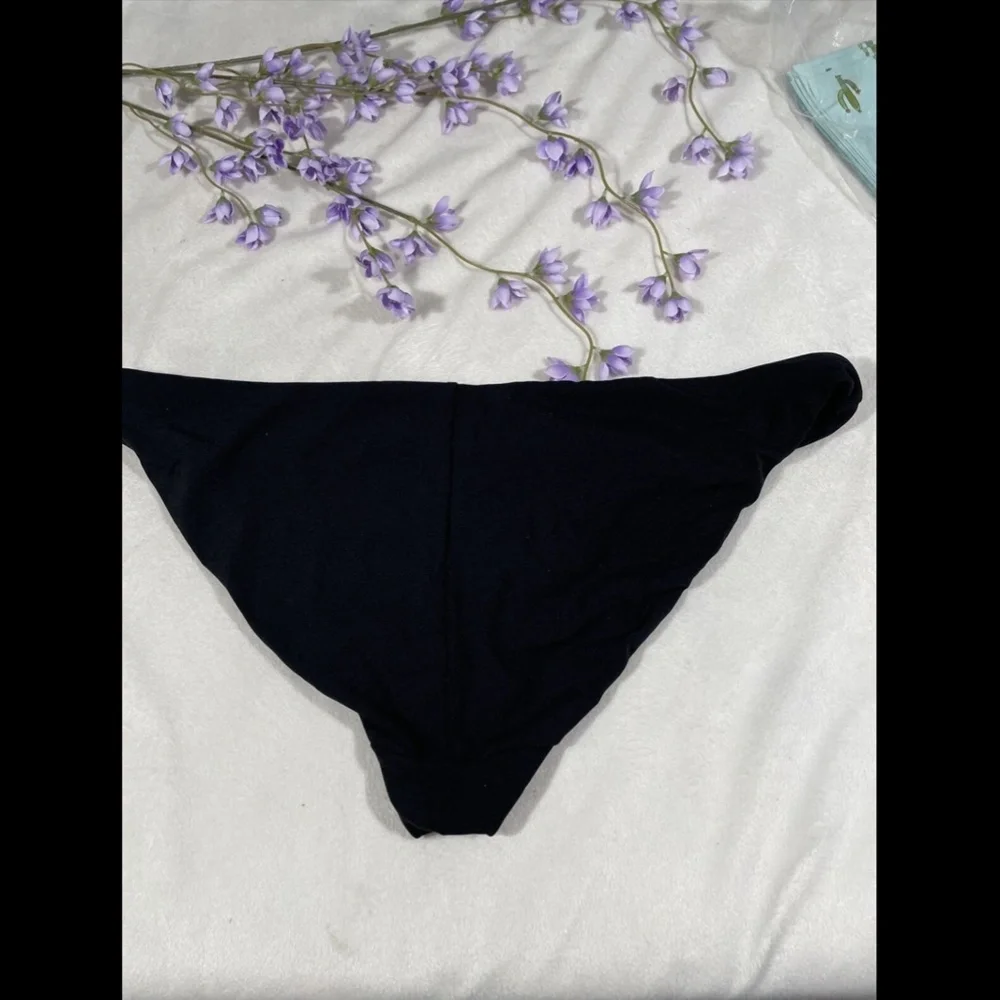 NEW $78 Robin Piccone Ava Bikini Bottoms‎ in Black [SZ Large ]